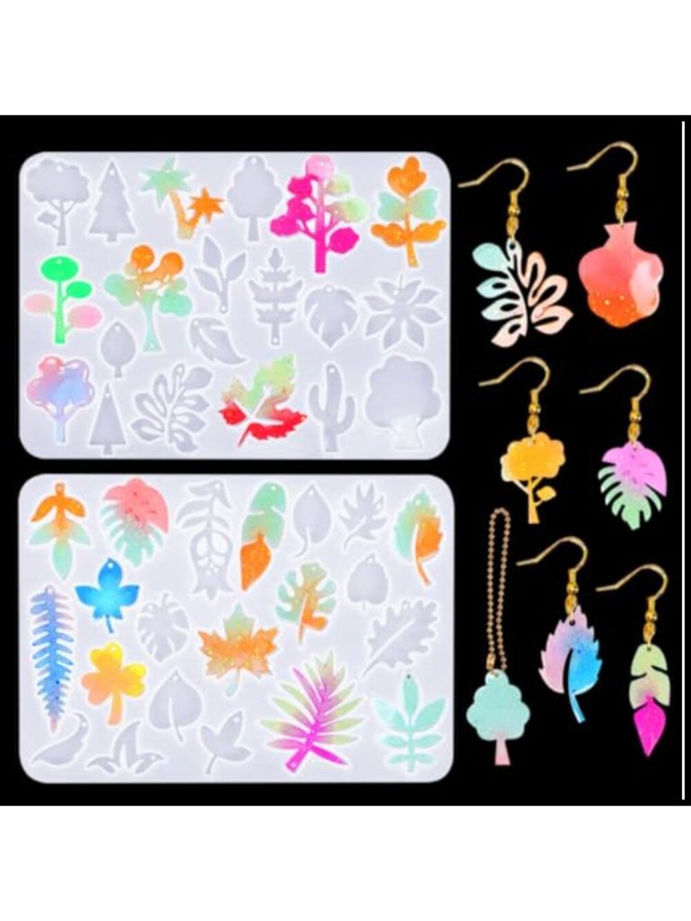 Silicone Resin Molds 41 Leaf Shapes Jewelry Casting DIY Craft Molds